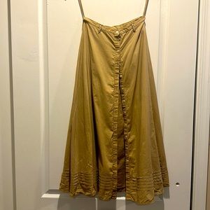 Lauren Ralph Lauren Golden Mustard Button-Front Maxi Skirt
